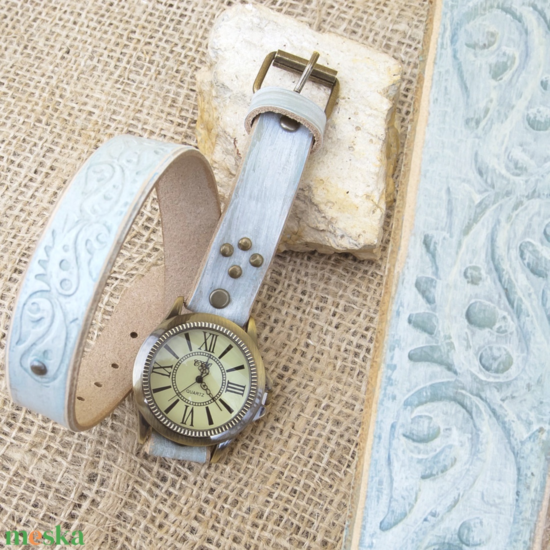 Női Karóra indiai motívummal, Különleges órakarkötő, Ékszeróra, Karkötőóra - ékszer - karóra és ékszeróra - karóra - Meska.hu