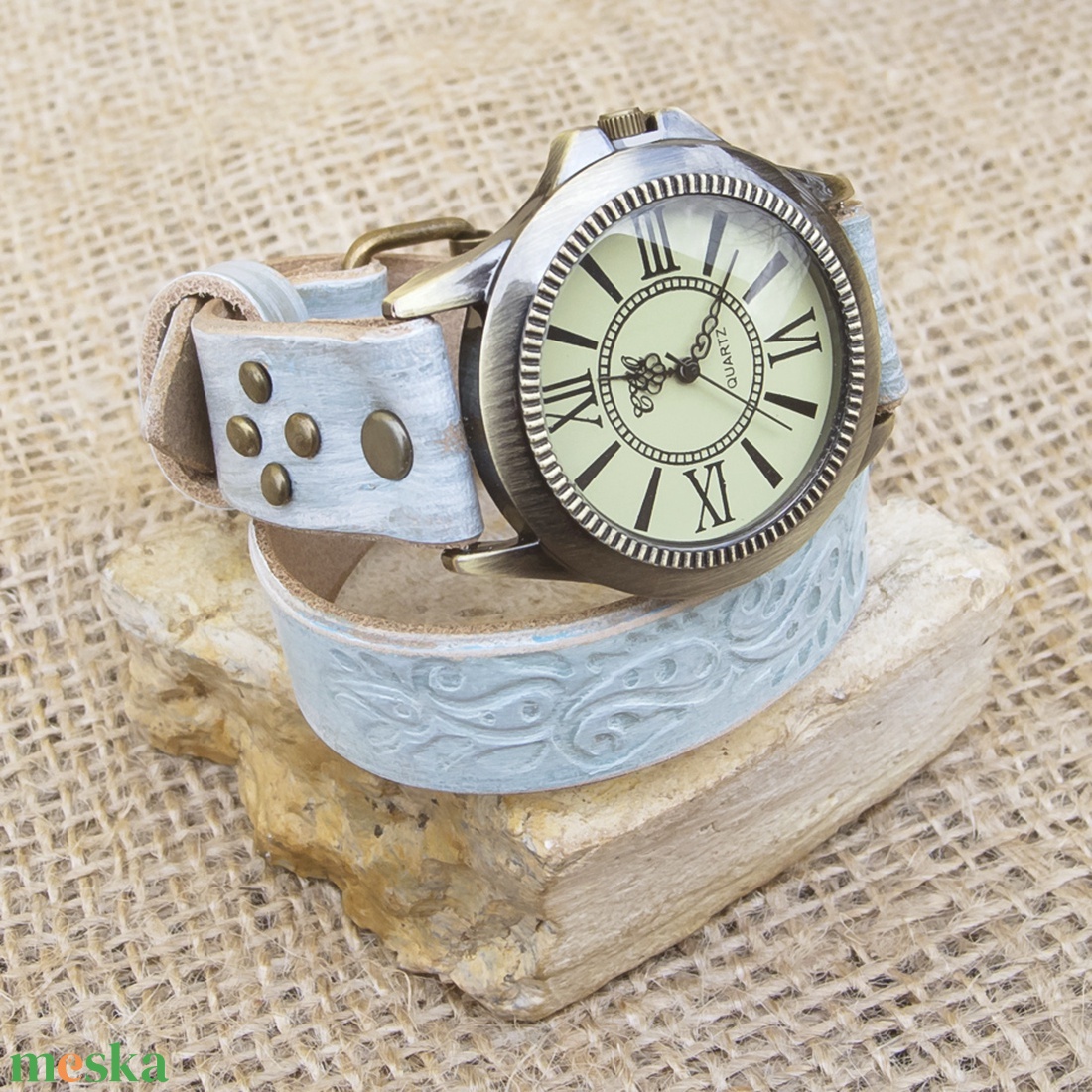 Női Karóra indiai motívummal, Különleges órakarkötő, Ékszeróra, Karkötőóra - ékszer - karóra és ékszeróra - karóra - Meska.hu