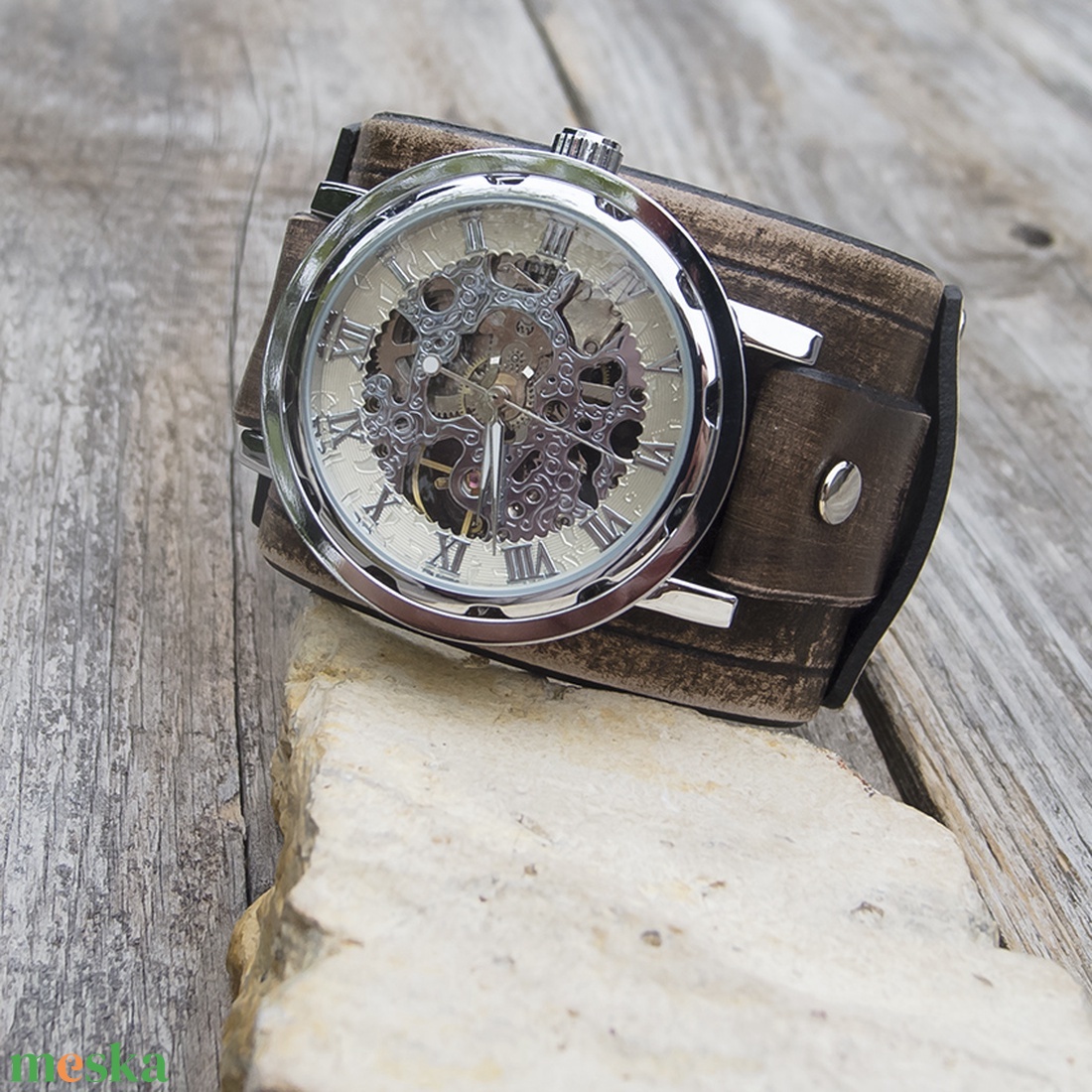 Férfi Skeleton karóra, Kézműves karóra férfiaknak, Steampunk férfi karóra, Mechanikus karóra - ékszer - karóra és ékszeróra - karóra - Meska.hu Férfi Skeleton karóra, Kézműves karóra férfiaknak, Steampunk férfi karóra, Mechanikus karóra - ékszer - karóra és ékszeróra - karóra - Meska.hu