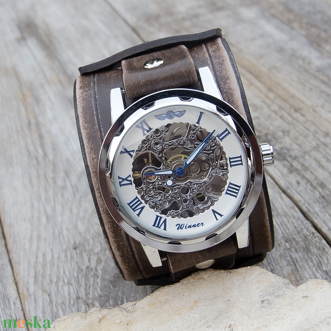 Férfi Skeleton karóra, Kézműves karóra férfiaknak, Steampunk férfi karóra, Mechanikus karóra - ékszer - karóra és ékszeróra - karóra - Meska.hu Férfi Skeleton karóra, Kézműves karóra férfiaknak, Steampunk férfi karóra, Mechanikus karóra - ékszer - karóra és ékszeróra - karóra - Meska.hu