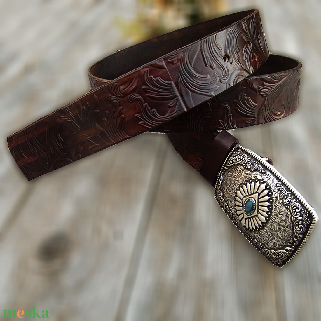 Férfi/Női western öv, Uniszex Olasz marhabőr kézműves öv - ruha & divat - öv & övcsat - öv - Meska.hu