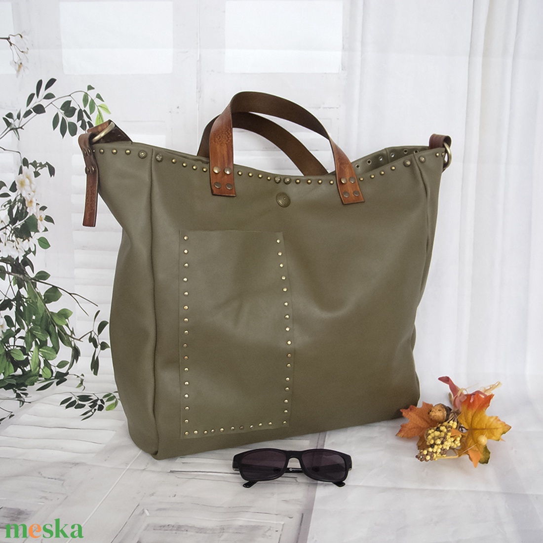 Khaki színű Valódi marhabőr nagy válltáska, Shopper táska, Utazó táska, Városi vagány táska - táska & tok - kézitáska & válltáska - nagy pakolós táska - Meska.hu Khaki színű Valódi marhabőr nagy válltáska, Shopper táska, Utazó táska, Városi vagány táska - táska & tok - kézitáska & válltáska - nagy pakolós táska - Meska.hu