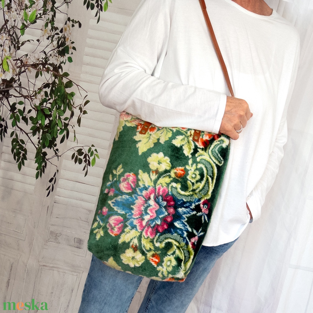 Bársony szőnyegtáska - táska & tok - kézitáska & válltáska - vállon átvethető táska - Meska.hu
