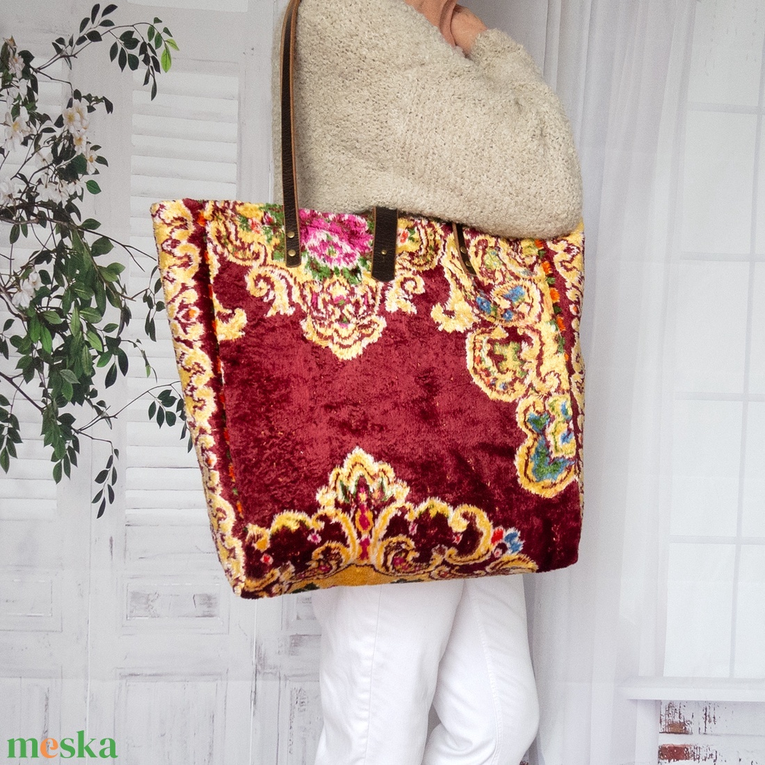 Nagy méretű szőnyegtáska válltáska - táska & tok - kézitáska & válltáska - nagy pakolós táska - Meska.hu
