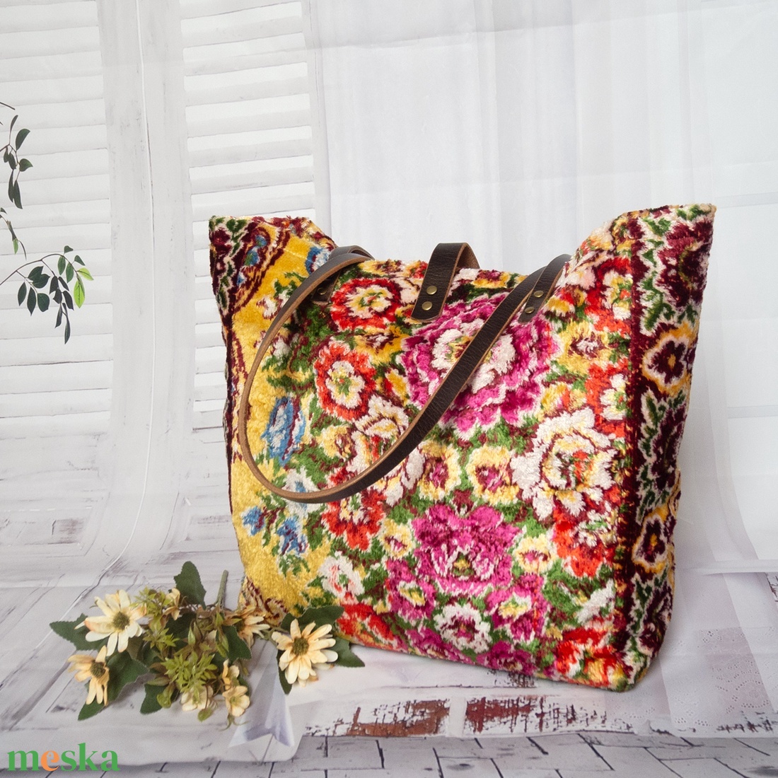 Nagy méretű szőnyegtáska válltáska - táska & tok - kézitáska & válltáska - nagy pakolós táska - Meska.hu