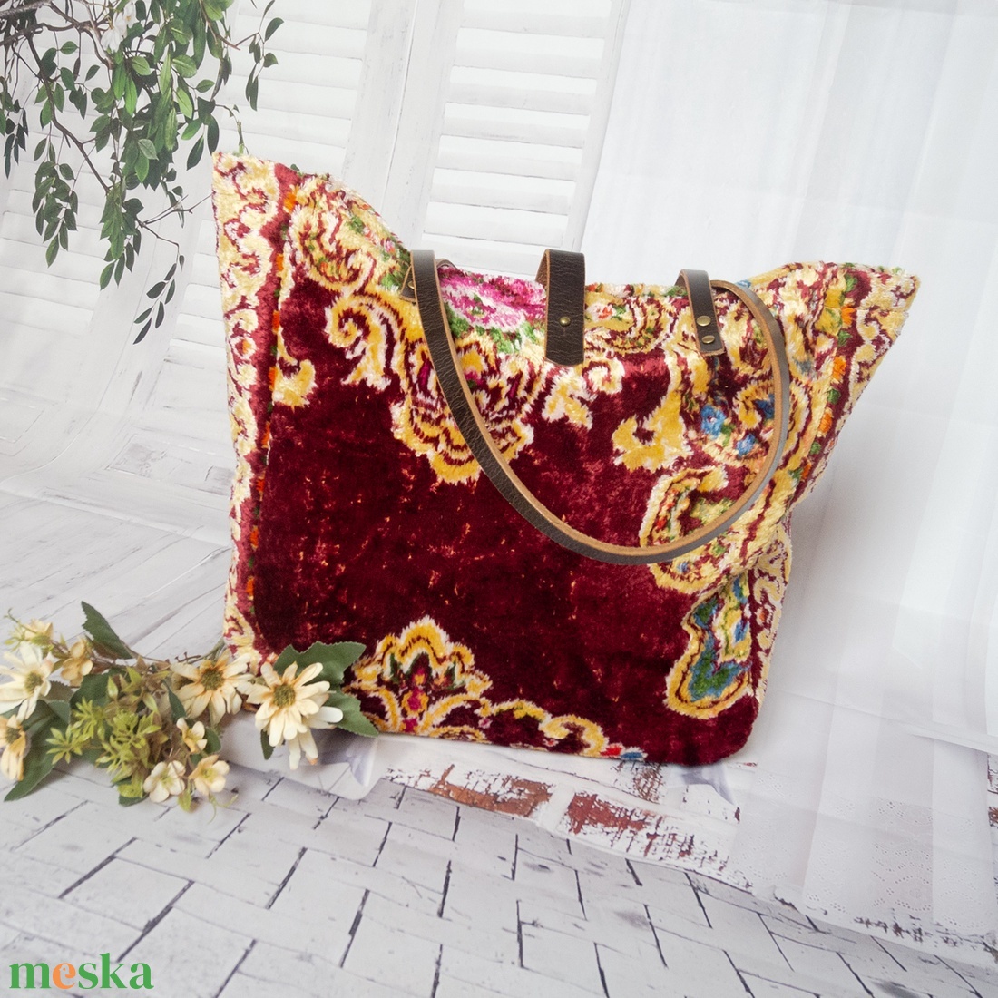 Nagy méretű szőnyegtáska válltáska - táska & tok - kézitáska & válltáska - nagy pakolós táska - Meska.hu