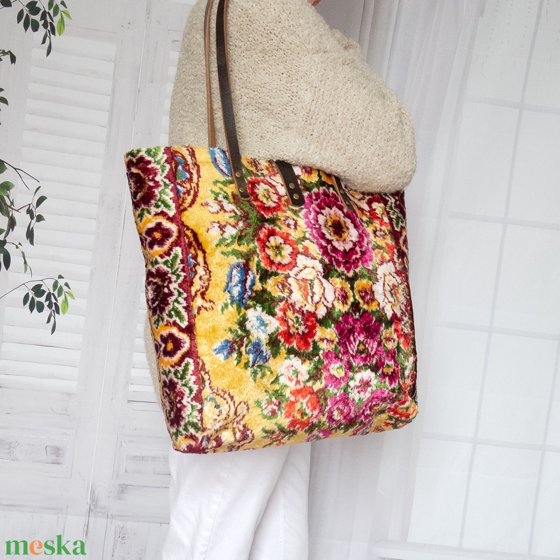 Nagy méretű szőnyegtáska válltáska - táska & tok - kézitáska & válltáska - nagy pakolós táska - Meska.hu