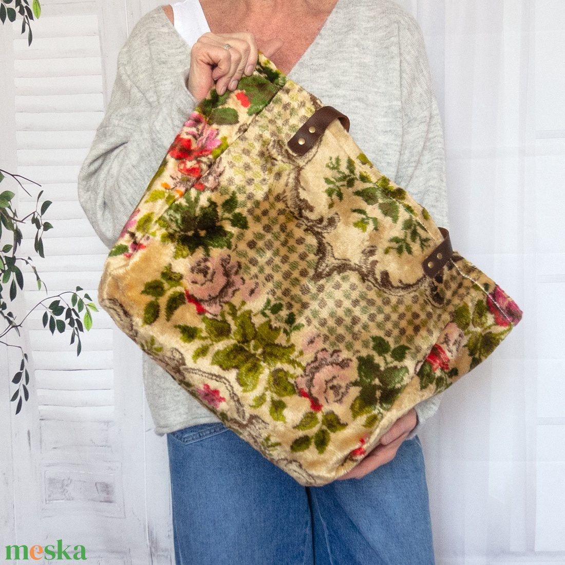 Bársony szőnyegtáska, Barokk stílusú szőnyegtáska, Barokk stílusú szőnyeg válltáska, Puha és bársonyos szőnyegtáska - táska & tok - kézitáska & válltáska - nagy pakolós táska - Meska.hu