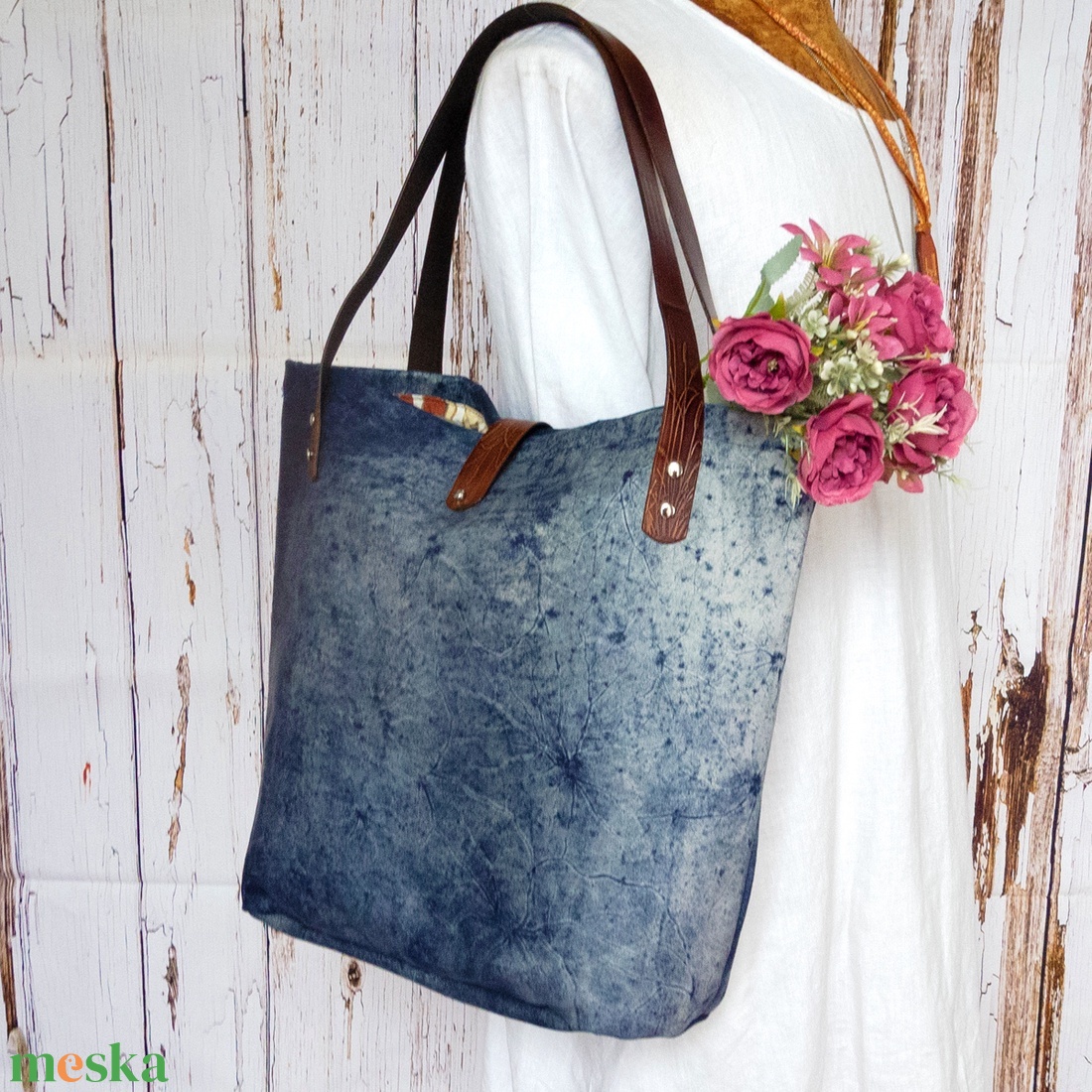 Farmer hatású olasz marhabőr pakolós táska - táska & tok - kézitáska & válltáska - nagy pakolós táska - Meska.hu