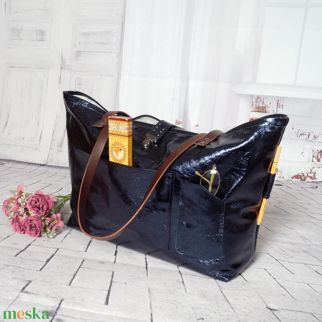 Olasz marhabőr válltáska - táska & tok - kézitáska & válltáska - nagy pakolós táska - Meska.hu