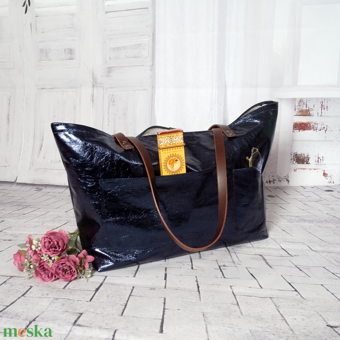 Olasz marhabőr válltáska - táska & tok - kézitáska & válltáska - nagy pakolós táska - Meska.hu