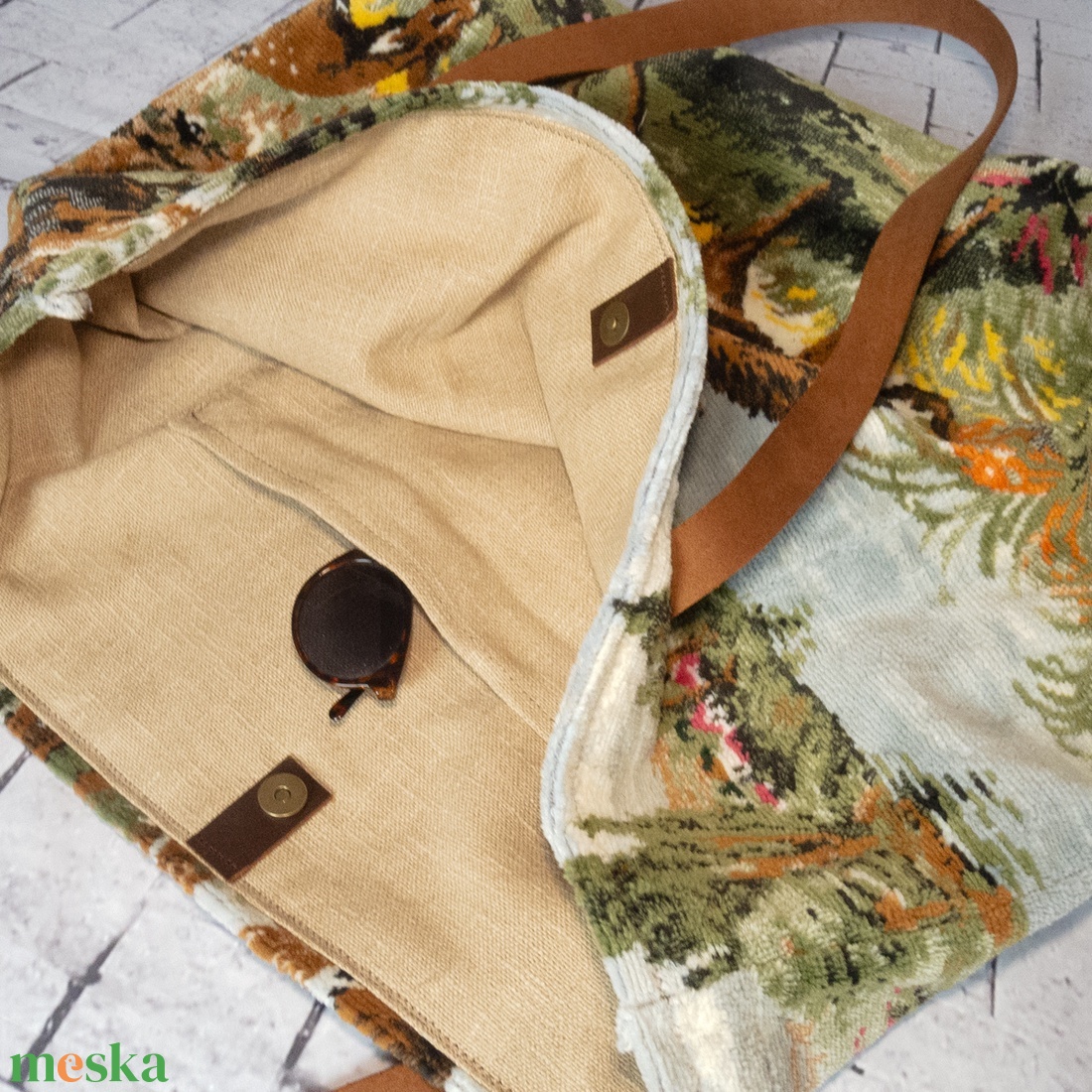 Nagy méretű olasz szőnyegtáska - az erdő szerelmeseinek - táska & tok - kézitáska & válltáska - nagy pakolós táska - Meska.hu