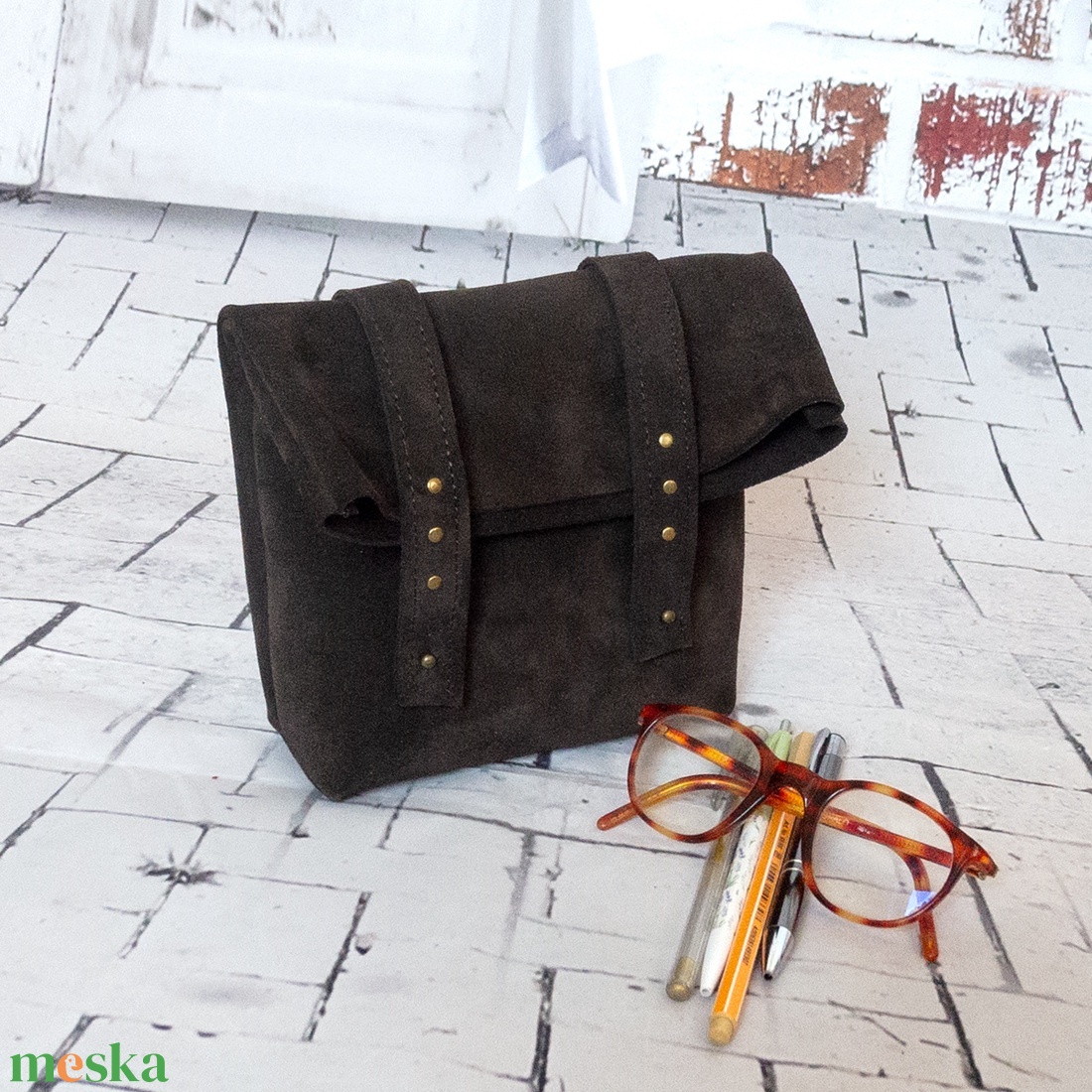 Olasz velúr marhabőr kozmetikai táska - táska & tok - neszesszer - Meska.hu