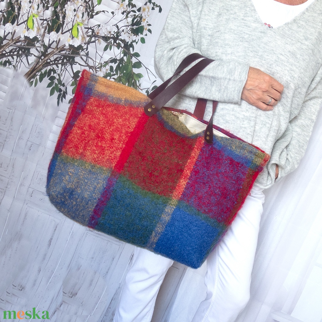 Skót stílusú nagy méretű gyapjú kézitáska - táska & tok - kézitáska & válltáska - nagy pakolós táska - Meska.hu