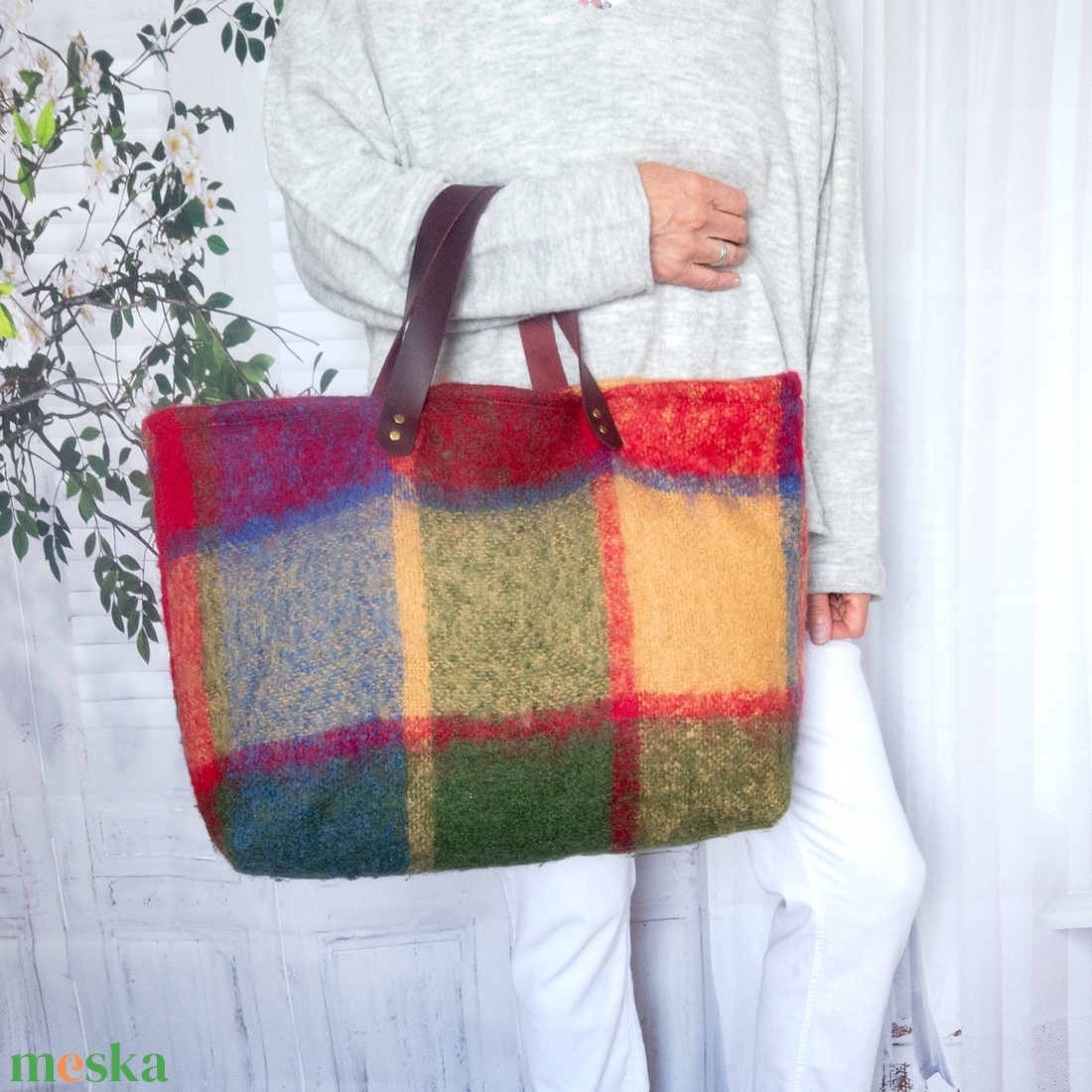 Skót stílusú nagy méretű gyapjú kézitáska - táska & tok - kézitáska & válltáska - nagy pakolós táska - Meska.hu