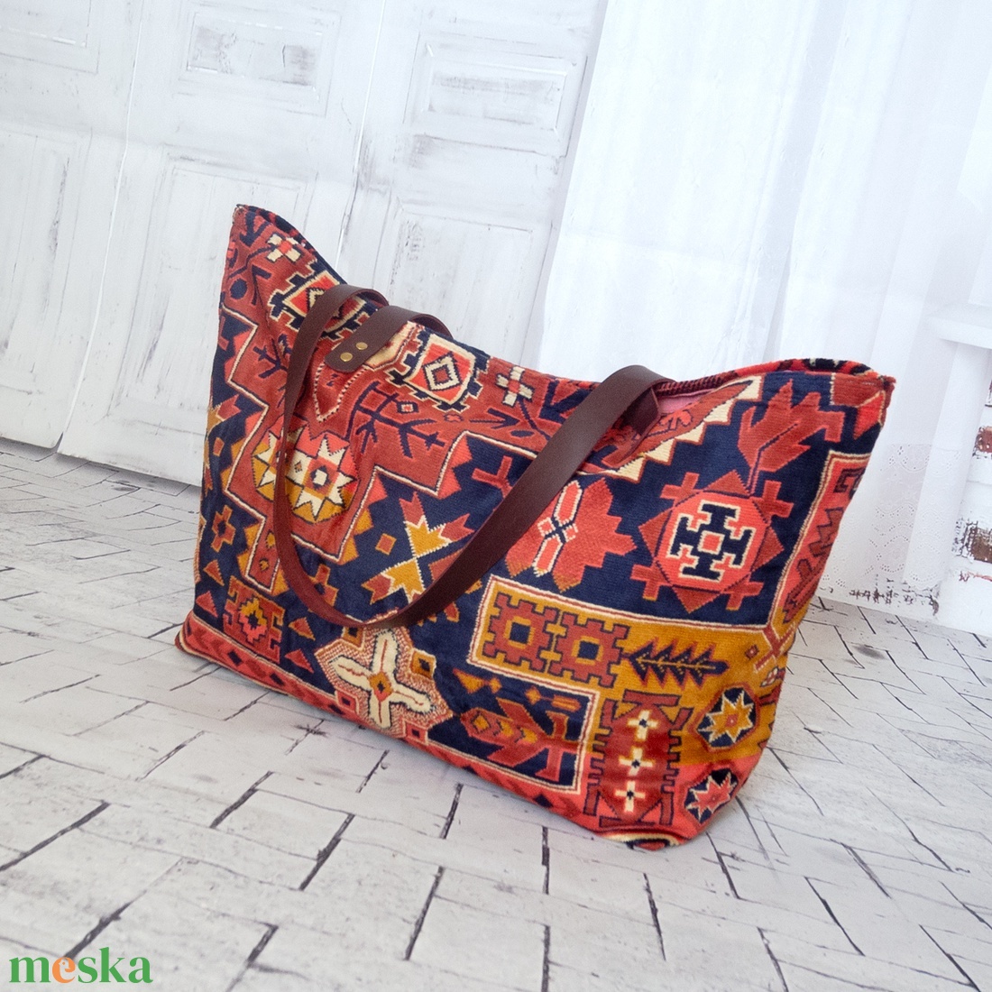 Nagy méretű Kilim stílusú szőnyegtáska - táska & tok - kézitáska & válltáska - nagy pakolós táska - Meska.hu