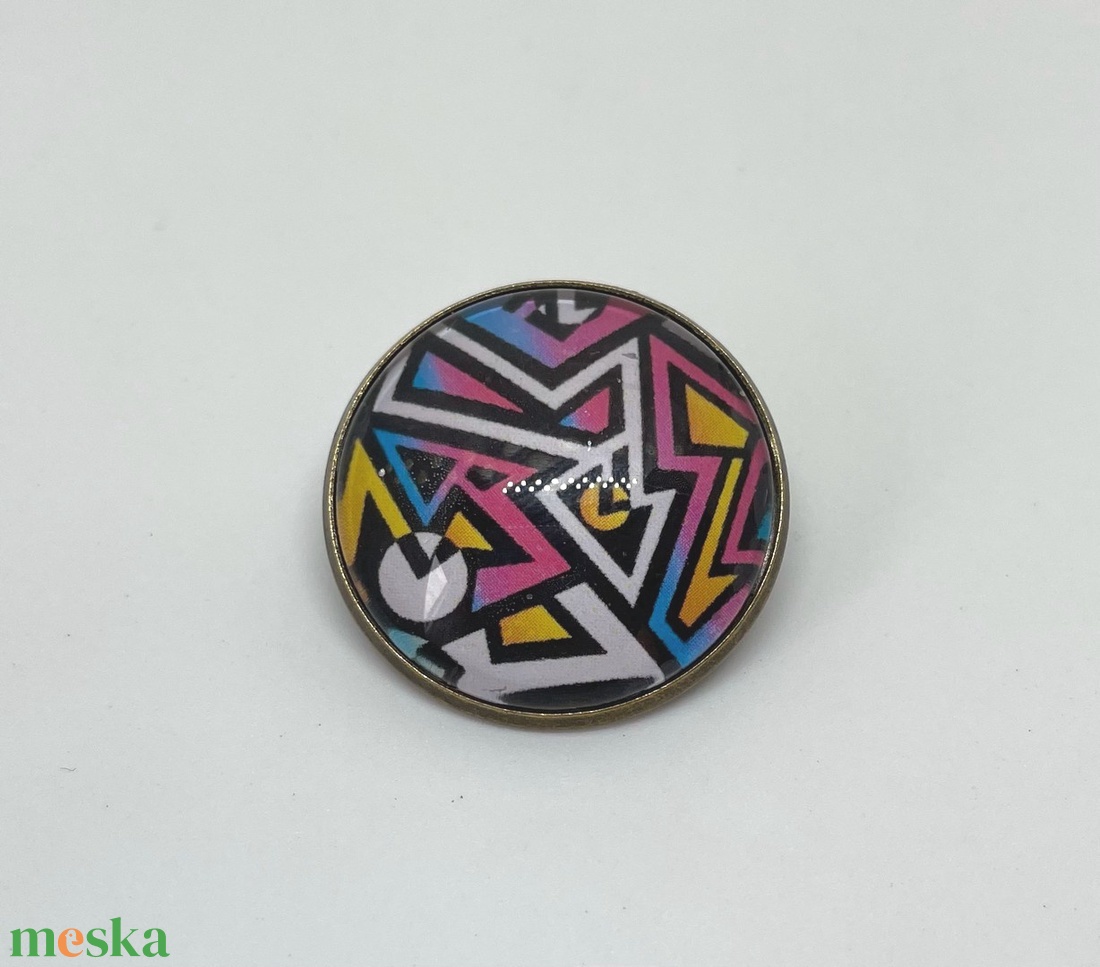 Cool Geometry - Absztrakt mintás kitűző - ékszer - kitűző és bross - kitűző - Meska.hu