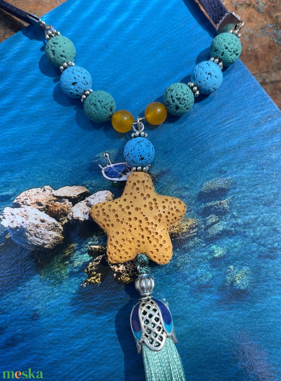 Oceanic Starfish - Lávaköves nyaklánc - ékszer - nyaklánc - bojtos nyaklánc - Meska.hu Oceanic Starfish - Lávaköves nyaklánc - ékszer - nyaklánc - bojtos nyaklánc - Meska.hu