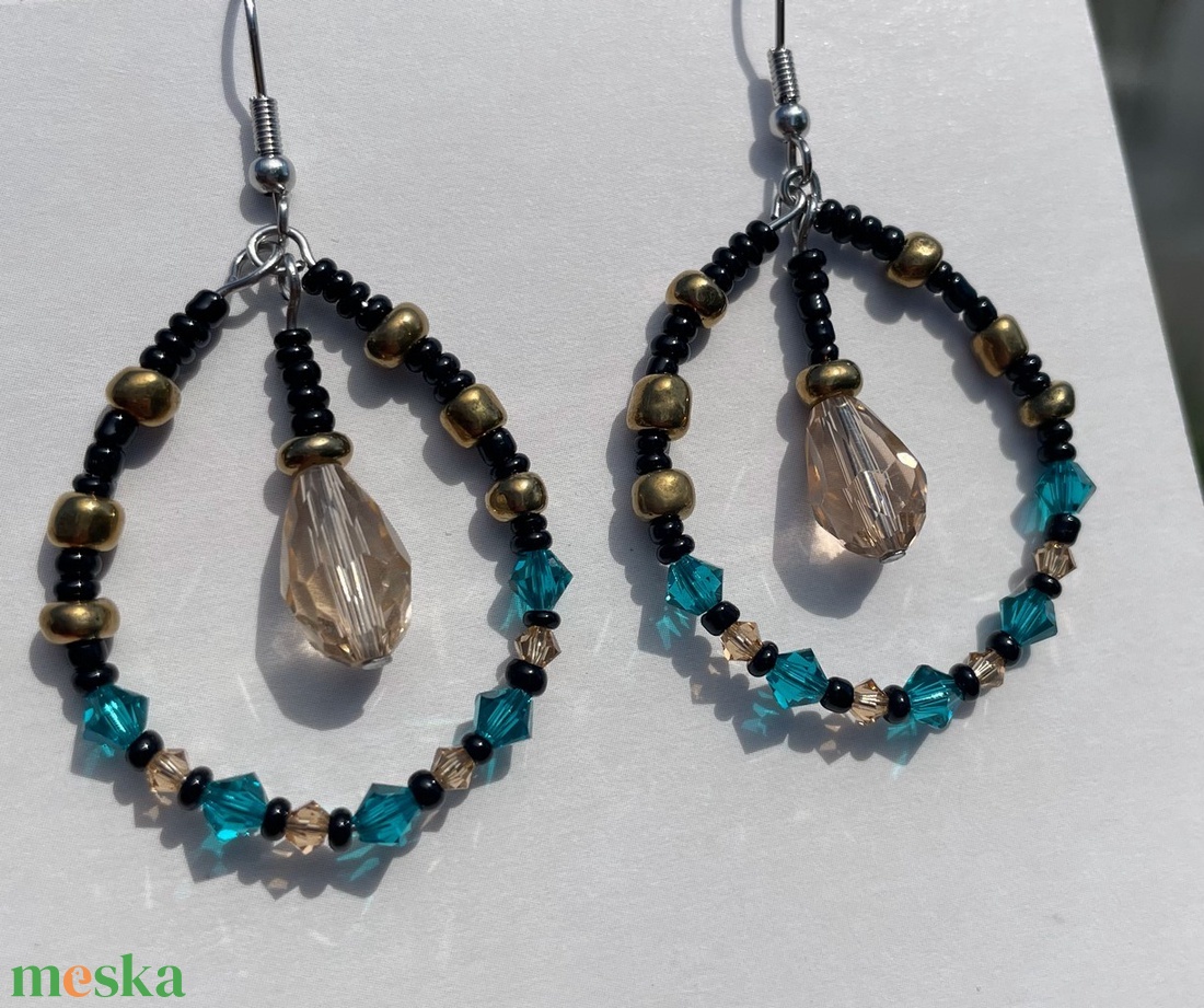 Elegant Crystal - Swarovski üveggyöngy fülbevaló - ékszer - fülbevaló - lógó csepp fülbevaló - Meska.hu Elegant Crystal - Swarovski üveggyöngy fülbevaló - ékszer - fülbevaló - lógó csepp fülbevaló - Meska.hu
