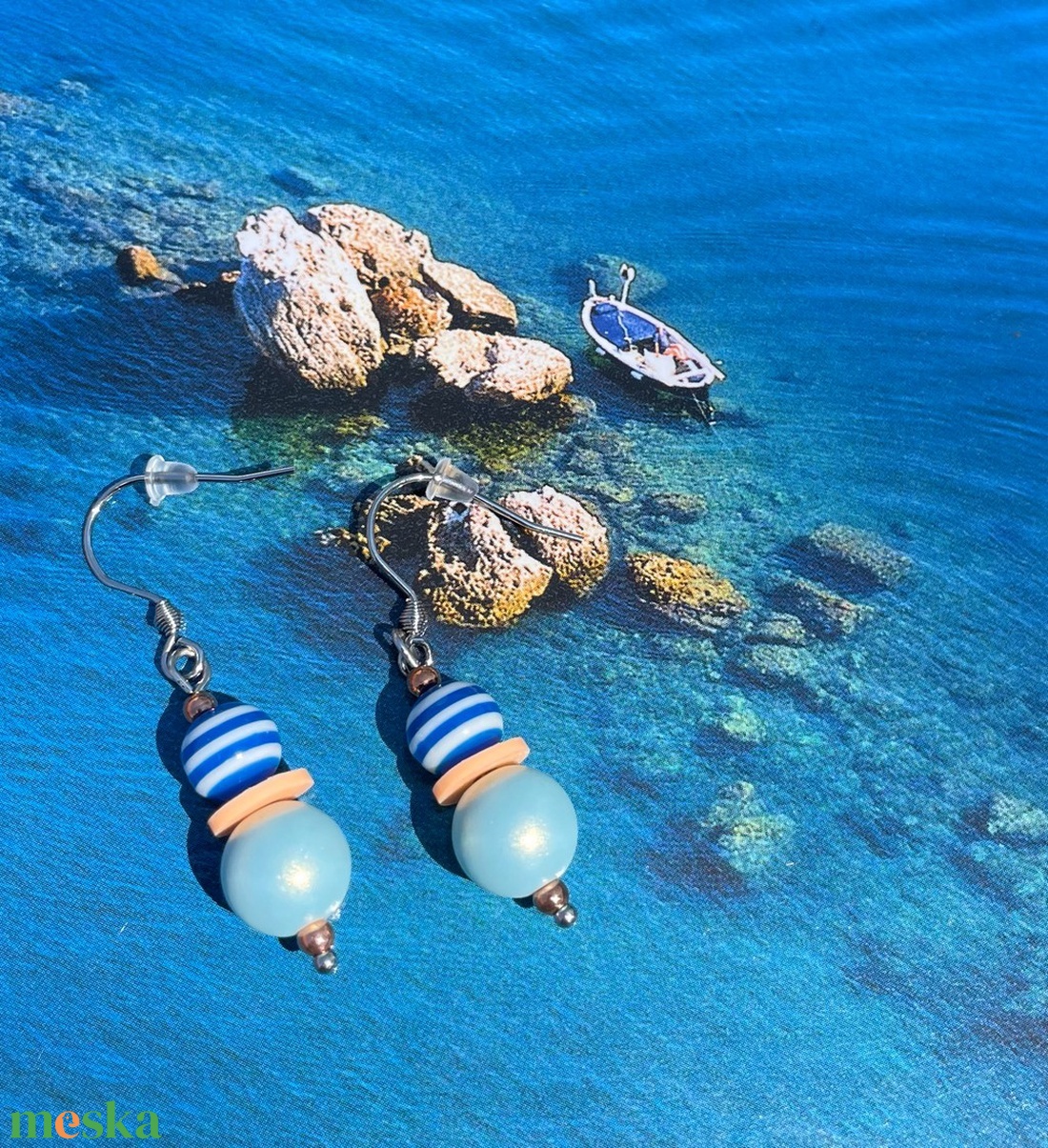 Summer Sailor - könnyű akril fülbevaló - ékszer - fülbevaló - lógó fülbevaló - Meska.hu Summer Sailor - könnyű akril fülbevaló - ékszer - fülbevaló - lógó fülbevaló - Meska.hu