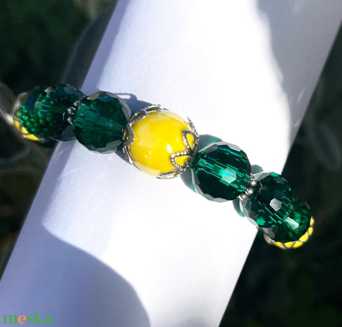 Crystal Green - Üveggyöngy karkötő - ékszer - karkötő - gyöngyös karkötő - Meska.hu Crystal Green - Üveggyöngy karkötő - ékszer - karkötő - gyöngyös karkötő - Meska.hu