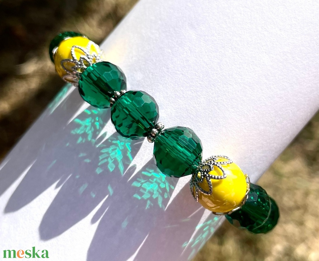 Crystal Green - Üveggyöngy karkötő - ékszer - karkötő - gyöngyös karkötő - Meska.hu Crystal Green - Üveggyöngy karkötő - ékszer - karkötő - gyöngyös karkötő - Meska.hu
