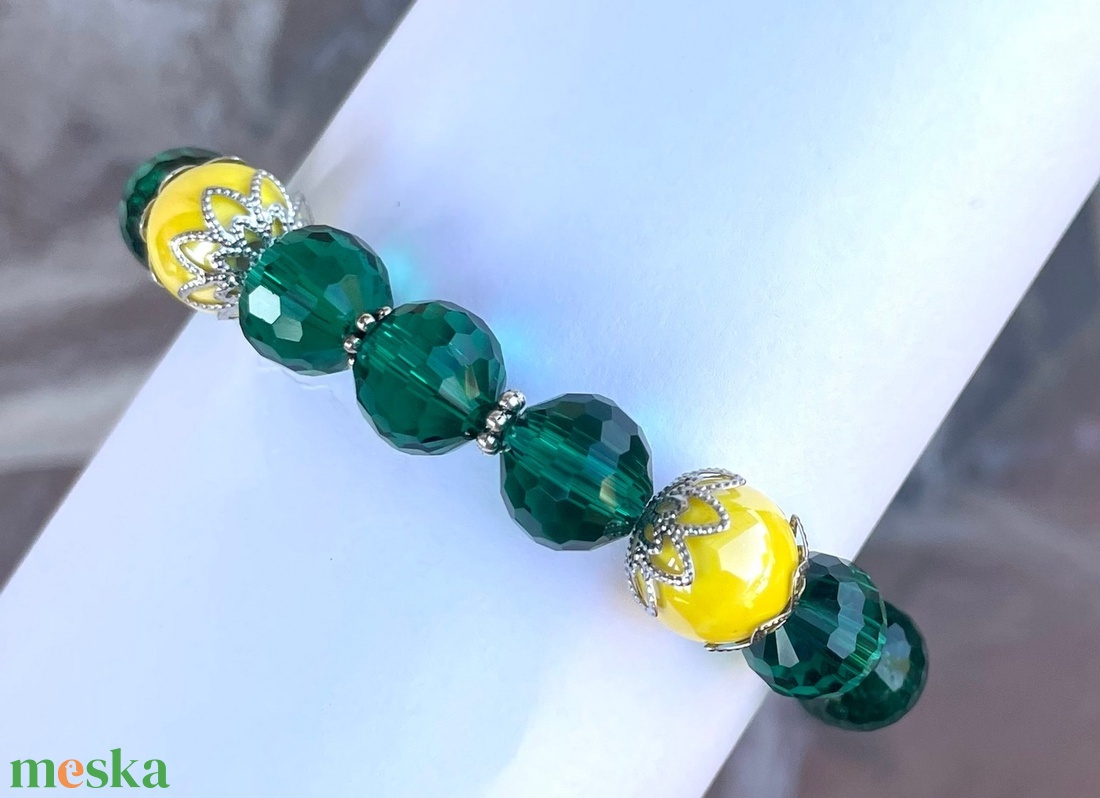 Crystal Green - Üveggyöngy karkötő - ékszer - karkötő - gyöngyös karkötő - Meska.hu Crystal Green - Üveggyöngy karkötő - ékszer - karkötő - gyöngyös karkötő - Meska.hu