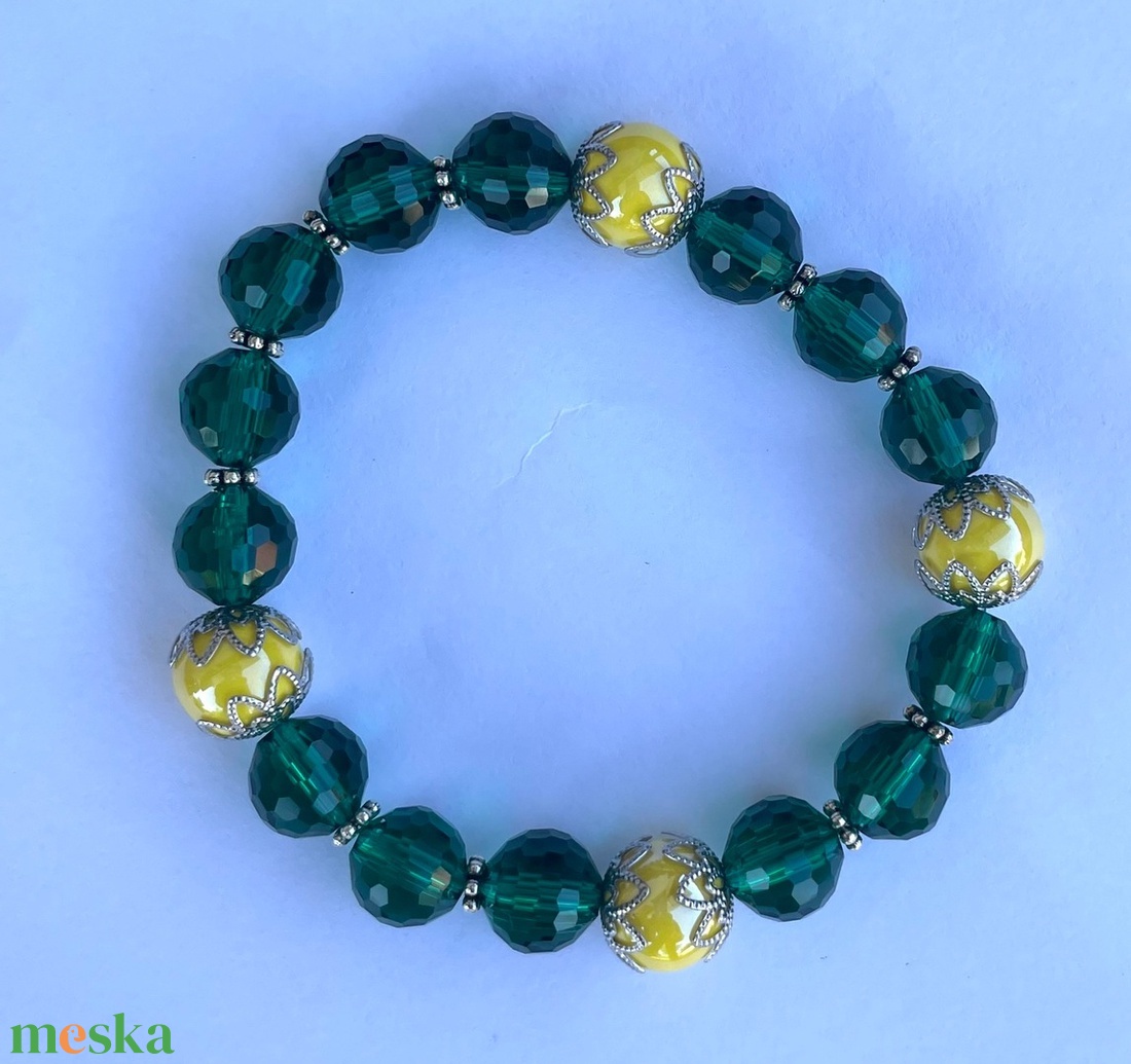 Crystal Green - Üveggyöngy karkötő - ékszer - karkötő - gyöngyös karkötő - Meska.hu Crystal Green - Üveggyöngy karkötő - ékszer - karkötő - gyöngyös karkötő - Meska.hu