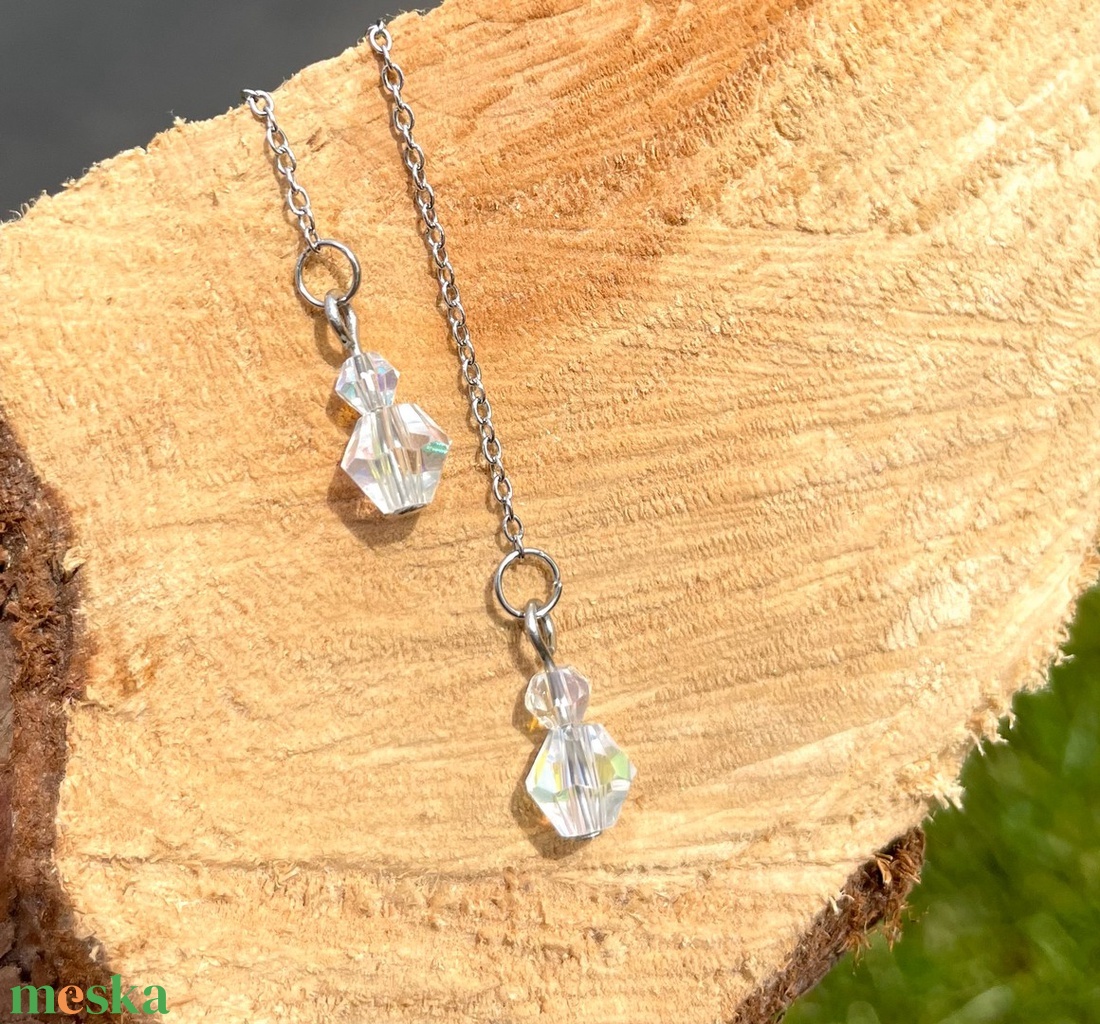 Pretty Crystal - Lógós lánc és üveggyöngy fülbevaló - ékszer - fülbevaló - lógó fülbevaló - Meska.hu Pretty Crystal - Lógós lánc és üveggyöngy fülbevaló - ékszer - fülbevaló - lógó fülbevaló - Meska.hu