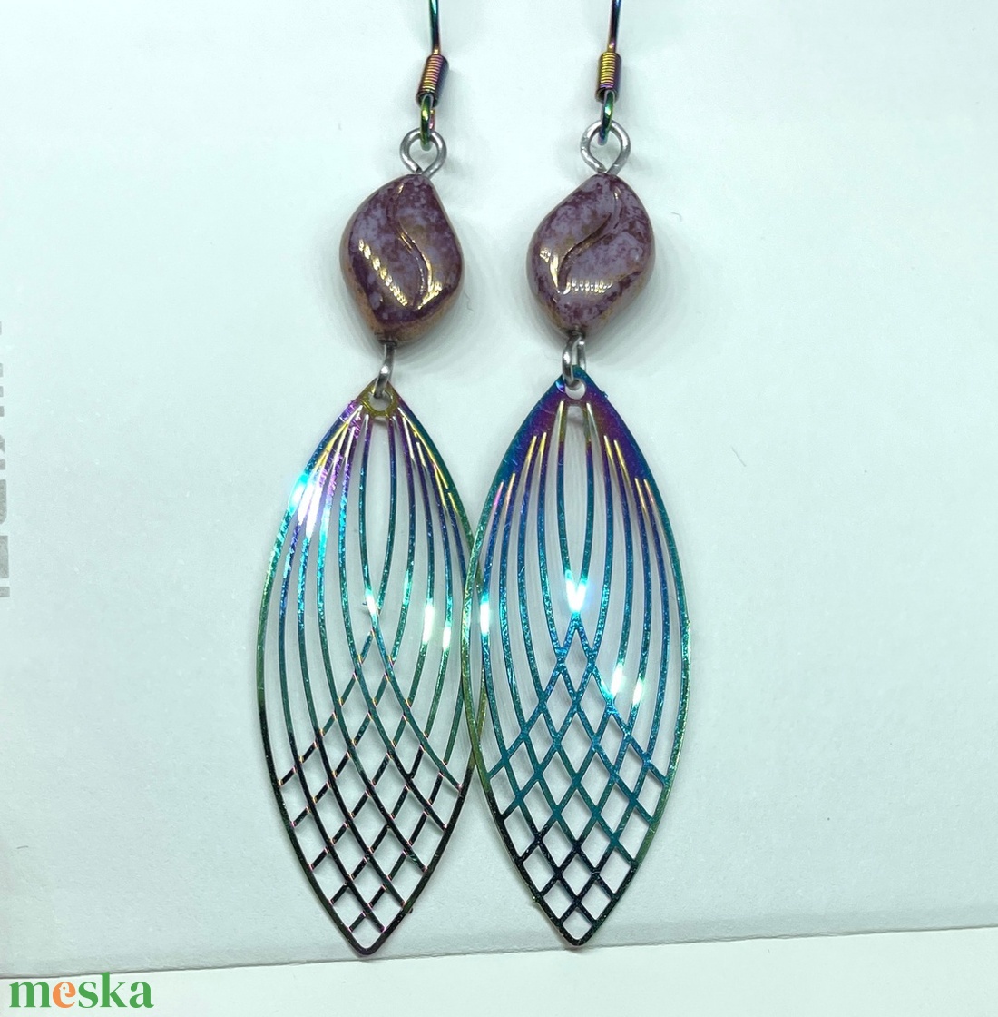 Graceful Art Deco - Könnyű lógó fülbevaló - ékszer - fülbevaló - lógó fülbevaló - Meska.hu