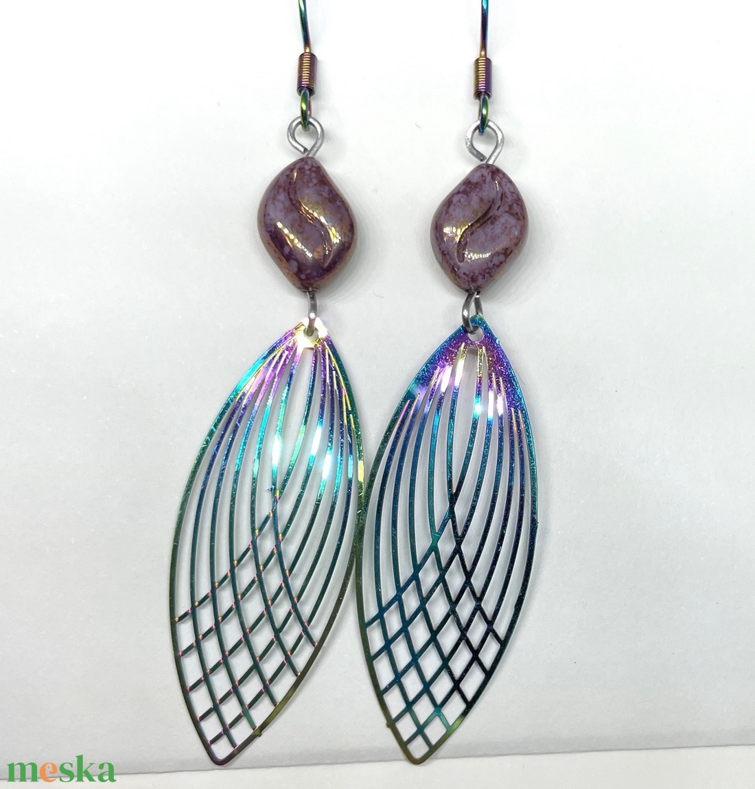 Graceful Art Deco - Könnyű lógó fülbevaló - ékszer - fülbevaló - lógó fülbevaló - Meska.hu