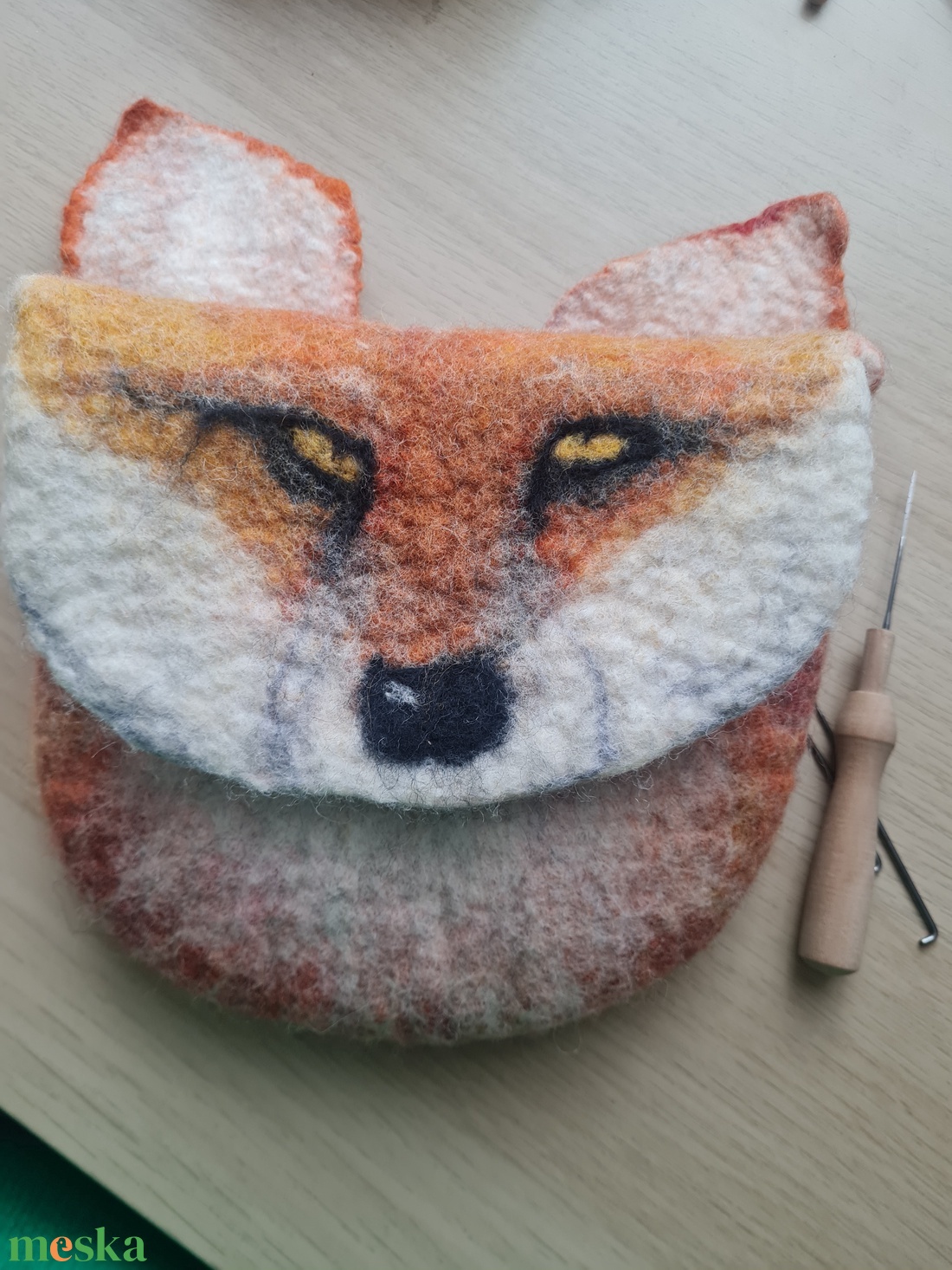 Róka nemez táska - művészet - textilkép - nemezelt - Meska.hu