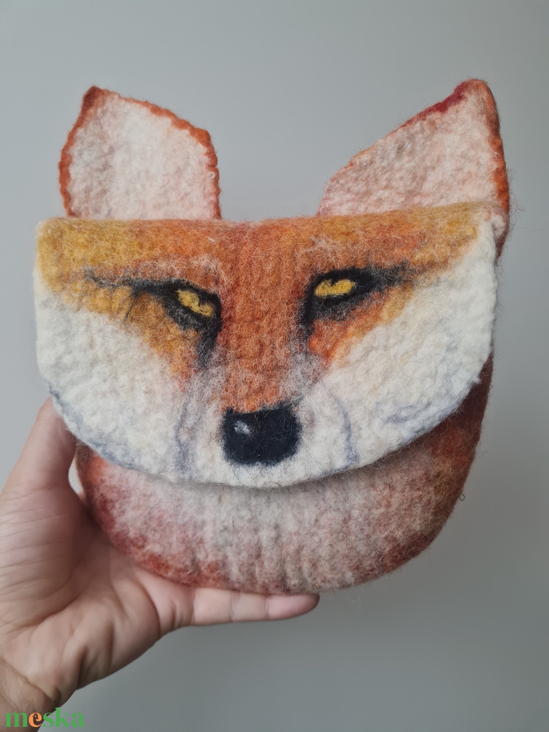 Róka nemez táska - művészet - textilkép - nemezelt - Meska.hu