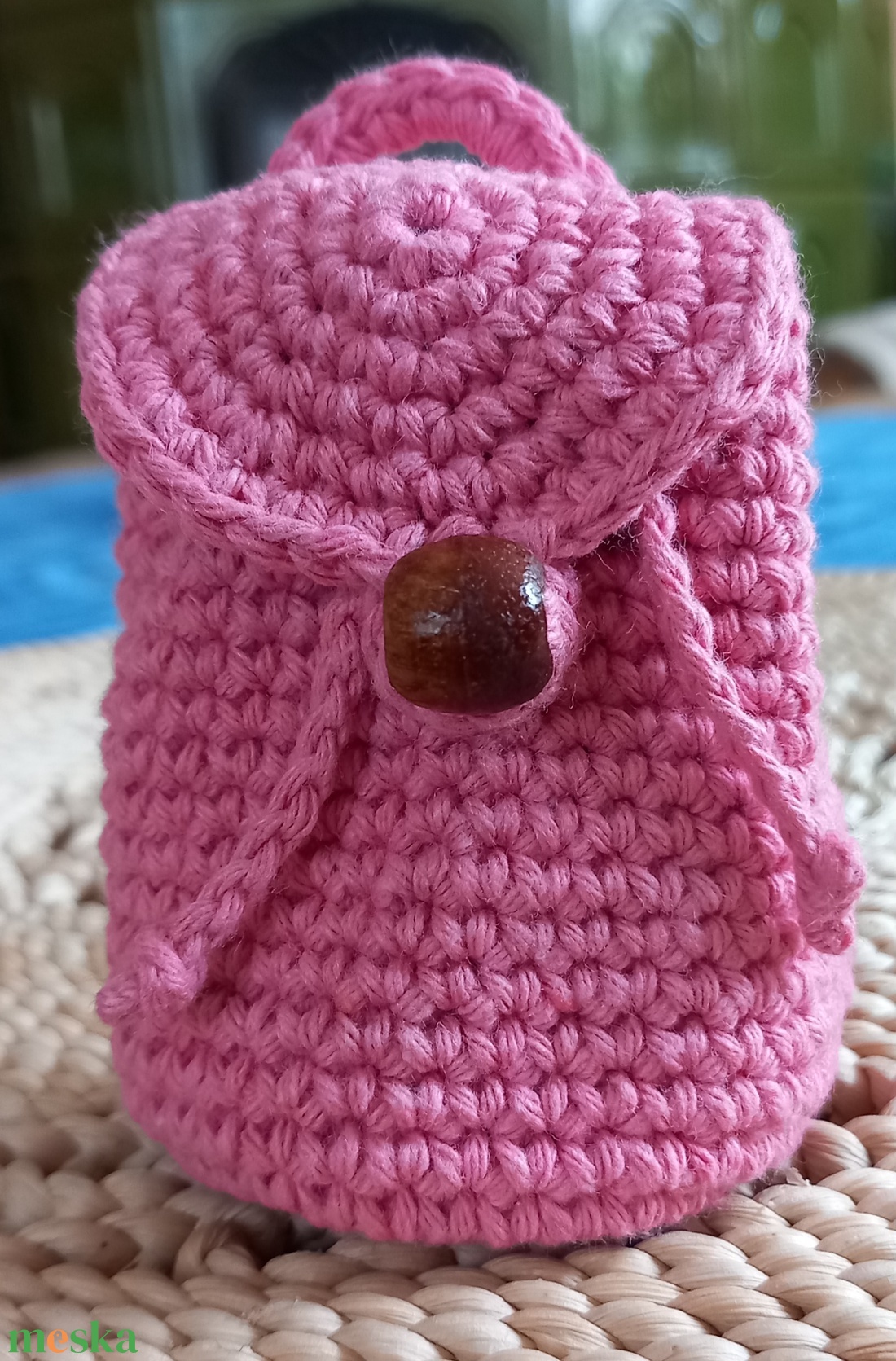 Horgolt mini hátizsák  - táska & tok - kulcstartó & táskadísz - kulcstartó - Meska.hu