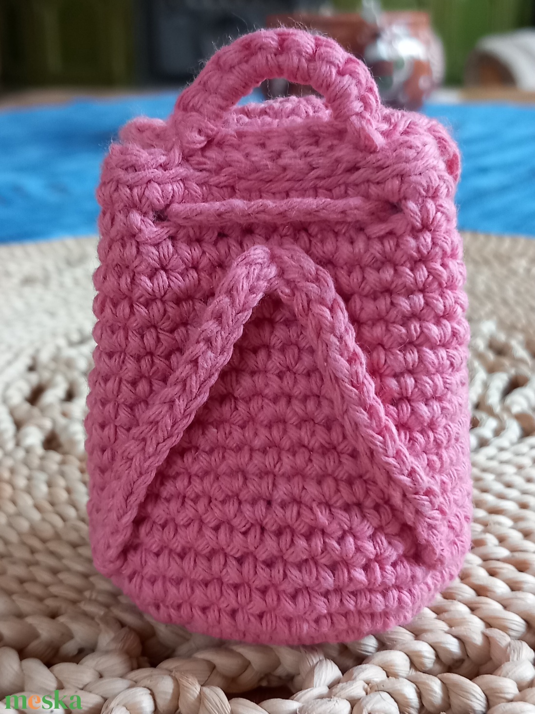 Horgolt mini hátizsák  - táska & tok - kulcstartó & táskadísz - kulcstartó - Meska.hu