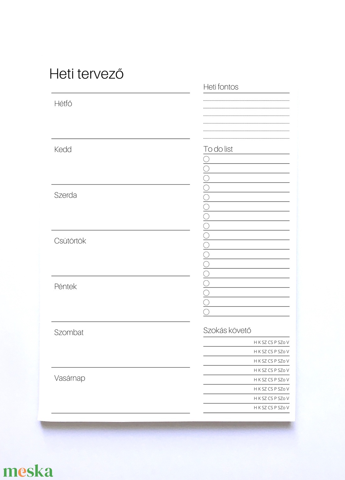 Egyszerű heti tervező jegyzettömb - otthon & életmód - papír, írószer - naptár & tervező - Meska.hu Egyszerű heti tervező jegyzettömb - otthon & életmód - papír, írószer - naptár & tervező - Meska.hu