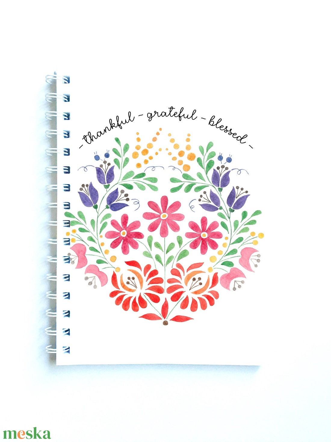 Kalocsai virágok idézettel spirálfüzet, jegyzetfüzet - otthon & életmód - papír, írószer - jegyzetfüzet & napló - Meska.hu