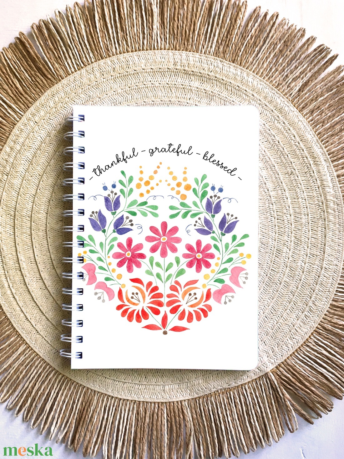 Kalocsai virágok idézettel spirálfüzet, jegyzetfüzet - otthon & életmód - papír, írószer - jegyzetfüzet & napló - Meska.hu