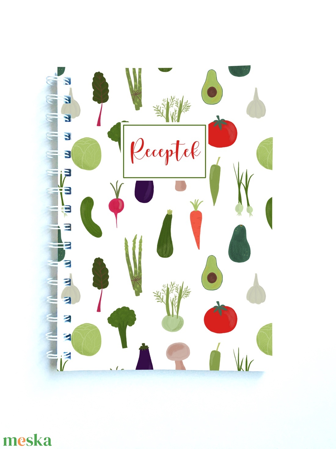 Zöldség mintás receptfüzet, receptes spirálfüzet - otthon & életmód - konyhafelszerelés, tálalás - sütés, főzés - receptfüzet - Meska.hu
