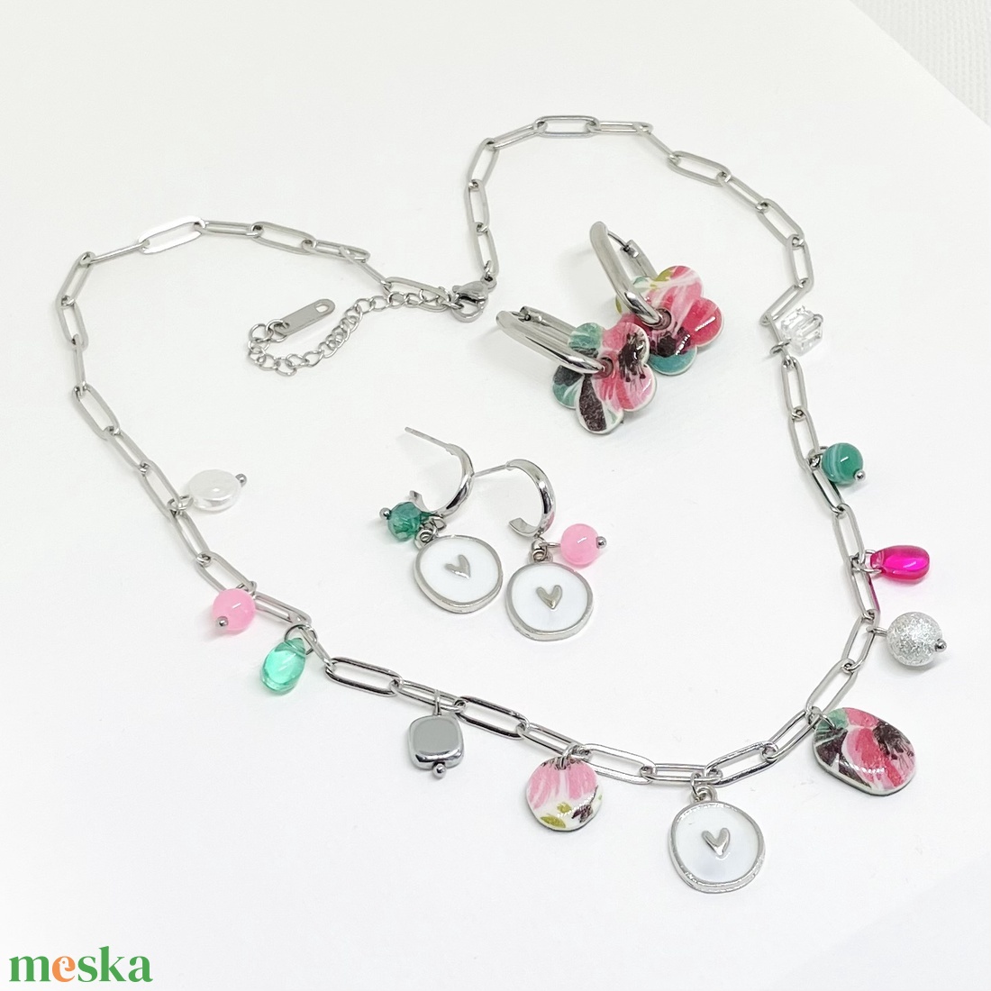 Pink és zöld ékszer szett - ékszer - ékszerszett - Meska.hu Pink és zöld ékszer szett - ékszer - ékszerszett - Meska.hu