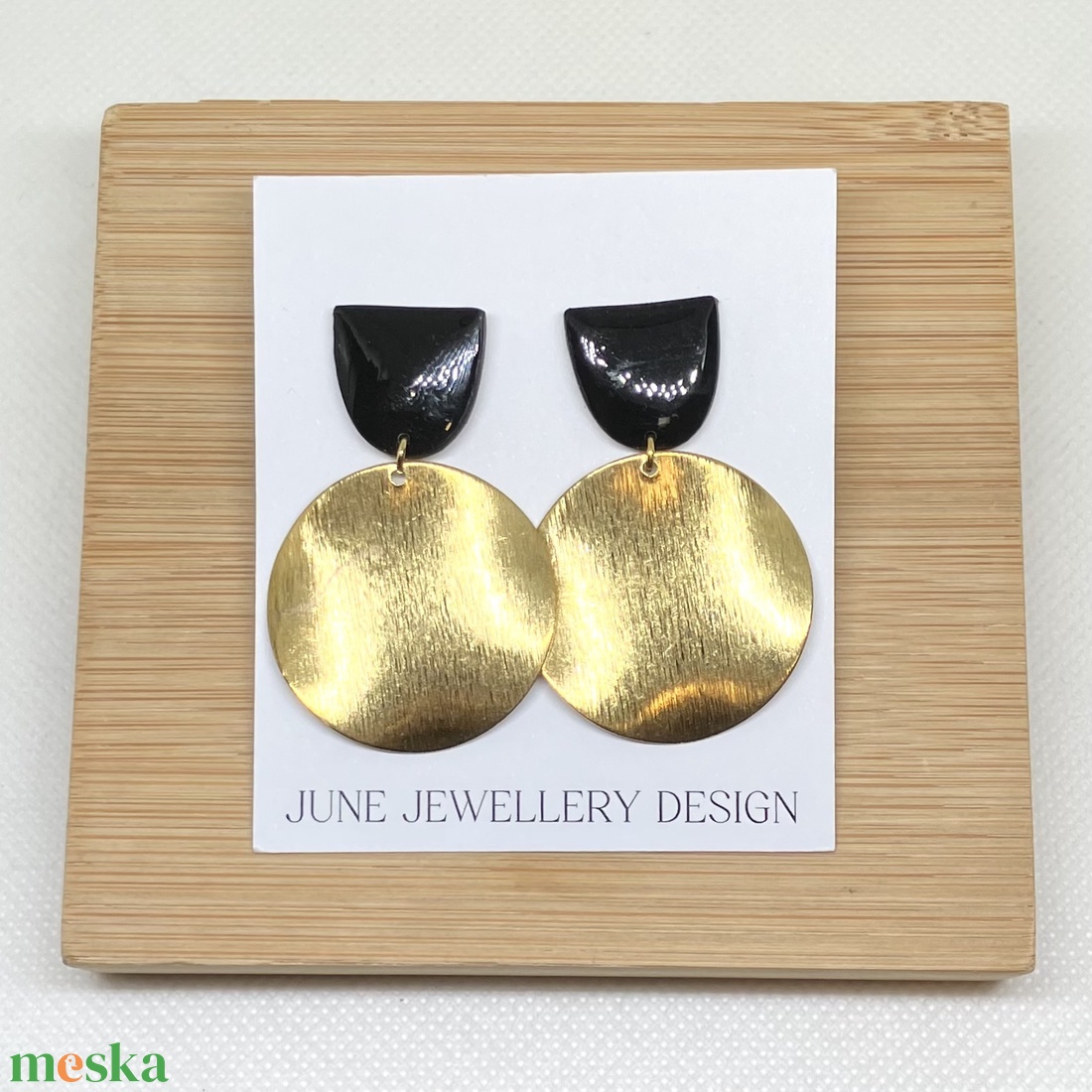 Mirabella fekete fehér fülbevaló - ékszer - fülbevaló - lógó fülbevaló - Meska.hu