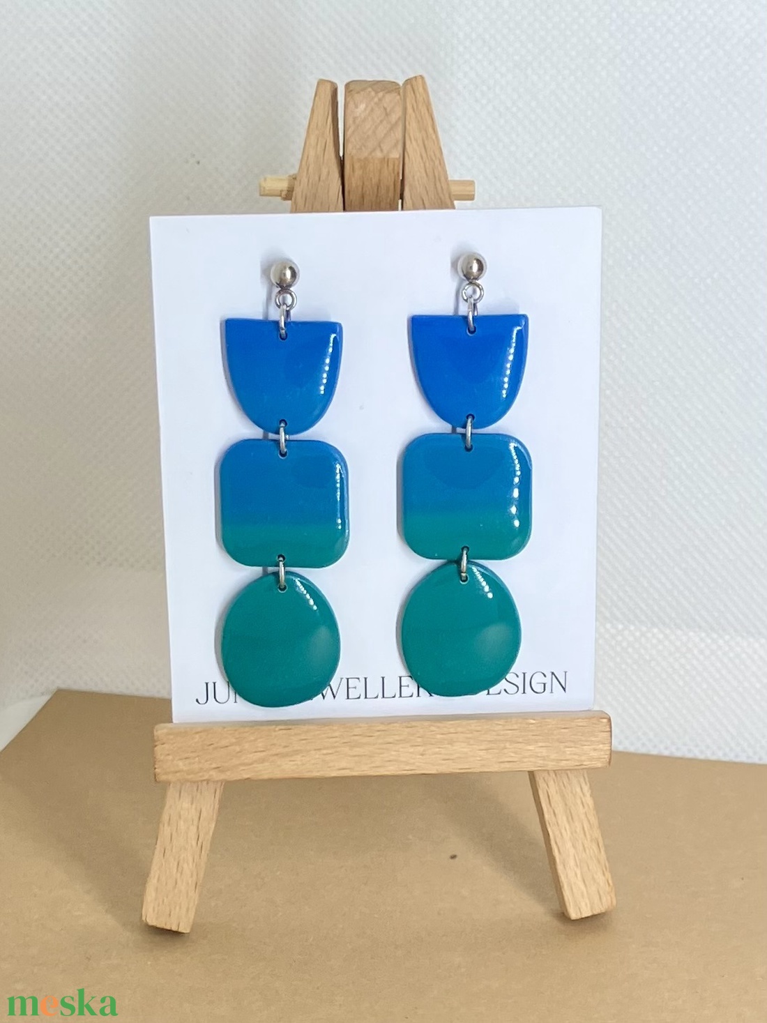 Színátmenetes fülbevaló - ékszer - fülbevaló - lógó fülbevaló - Meska.hu