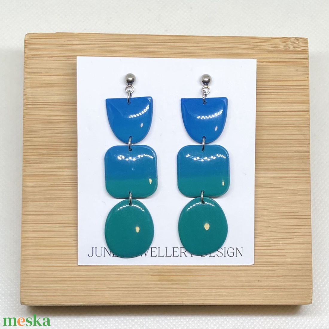 Színátmenetes fülbevaló - ékszer - fülbevaló - lógó fülbevaló - Meska.hu