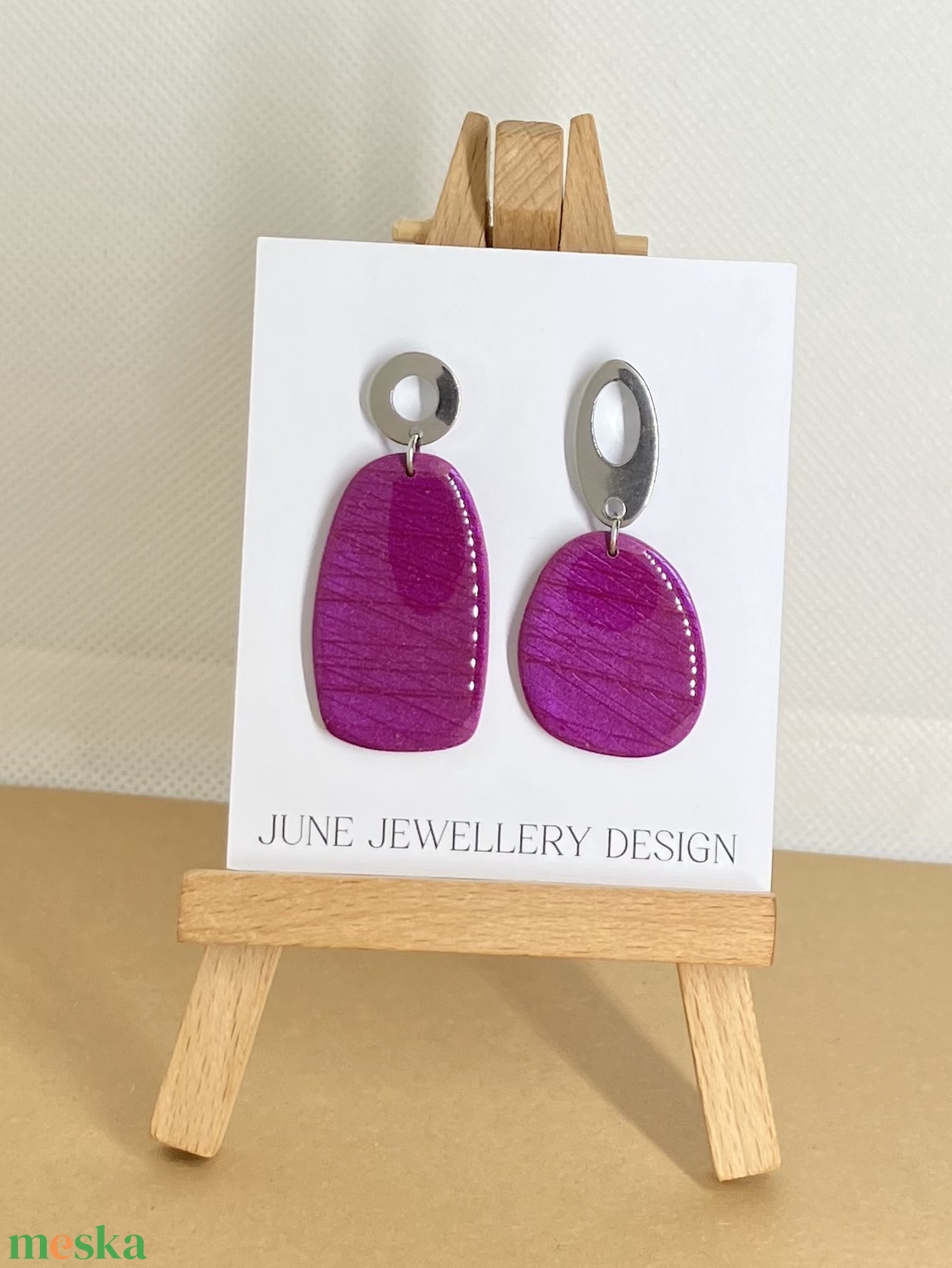 Zara padlizsán fülbevaló - ékszer - fülbevaló - lógó fülbevaló - Meska.hu