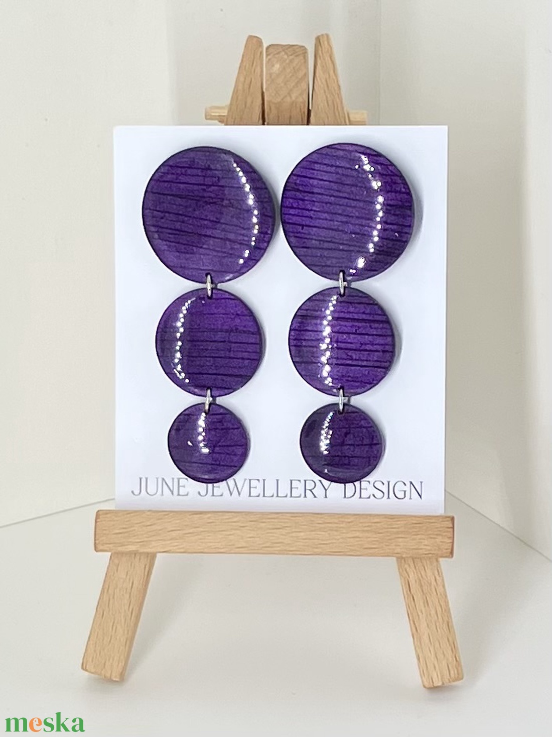 Ivonn metál fülbevaló - ékszer - fülbevaló - lógó fülbevaló - Meska.hu