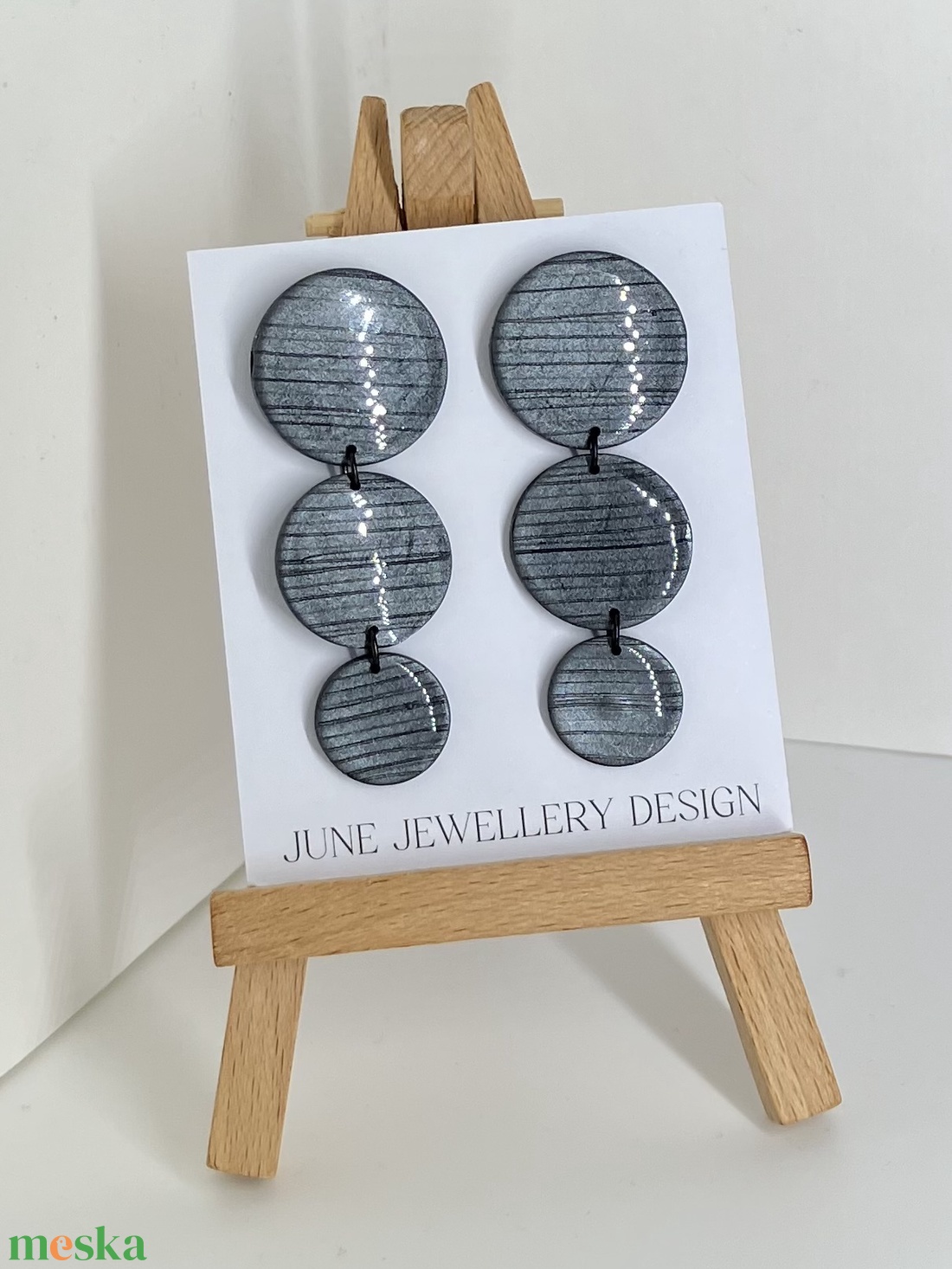 Ivonn metál fülbevaló - ékszer - fülbevaló - lógó fülbevaló - Meska.hu