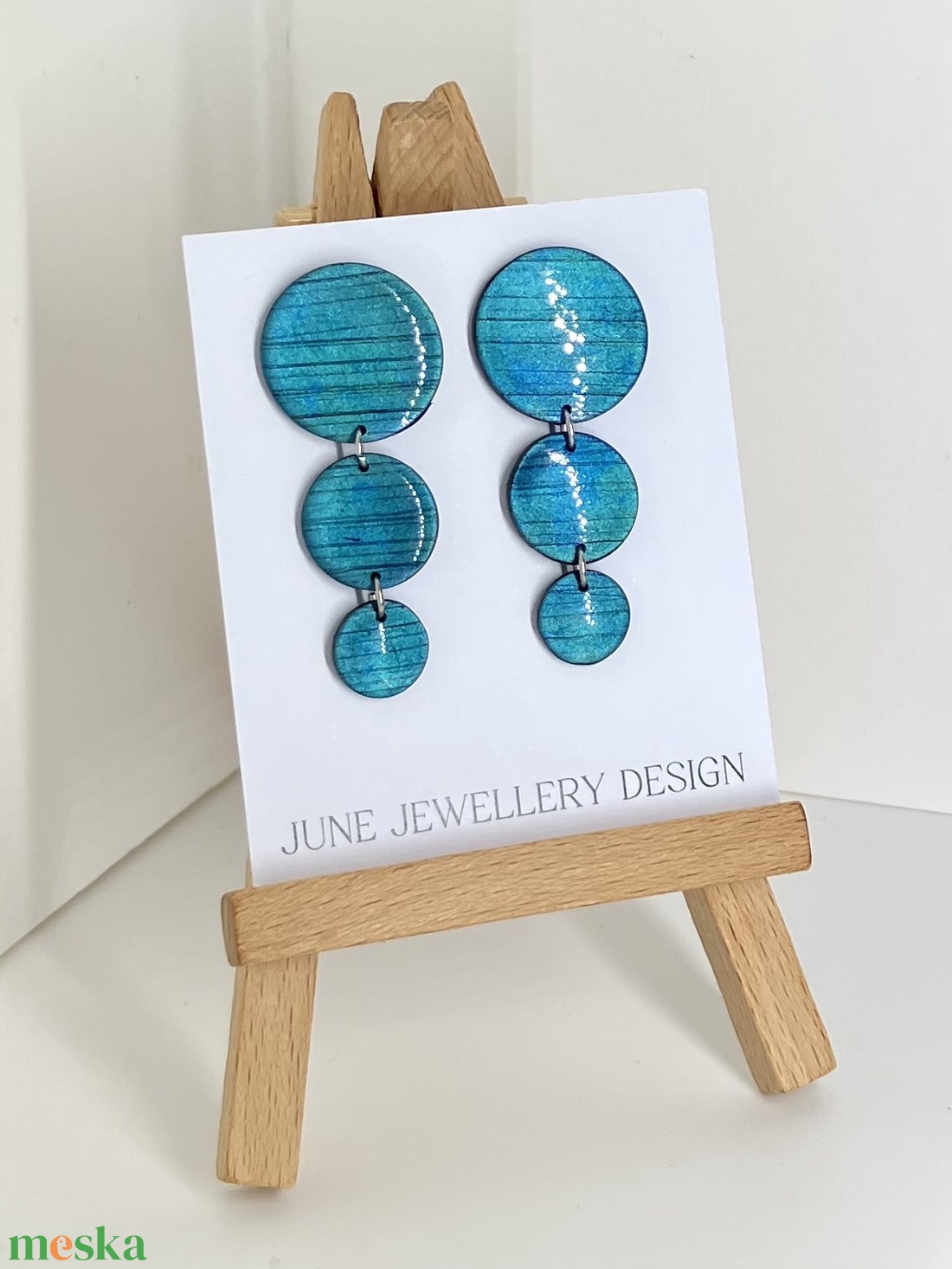 Ivonn metál fülbevaló - ékszer - fülbevaló - lógó fülbevaló - Meska.hu