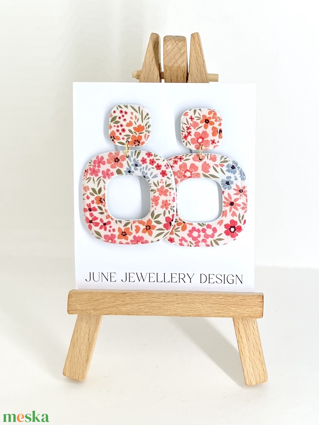 Sarah virágos fülbevaló - ékszer - fülbevaló - lógó fülbevaló - Meska.hu