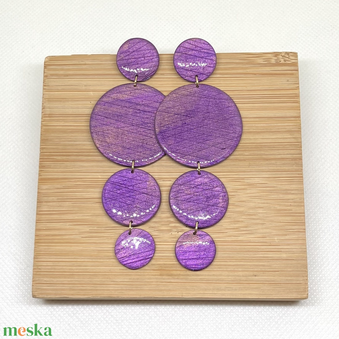 Bella padlizsán lila fülbevaló - ékszer - fülbevaló - lógó fülbevaló - Meska.hu