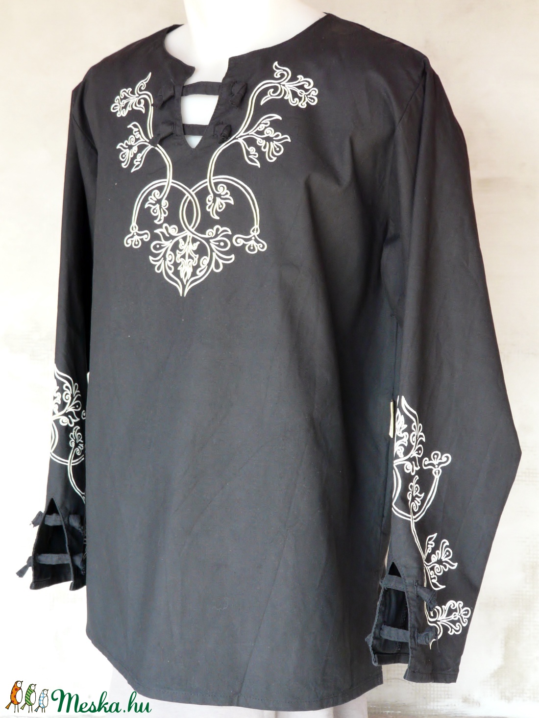 Ing etelközi ornamentikával, fekete szín S-4XL - ruha & divat - férfi ruha - ing - Meska.hu